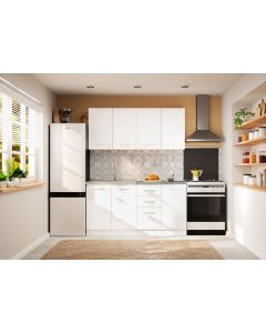 Блок кујна, Нола бело/бело, 160 цм S1