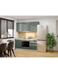 Блок кујна , Пиа зелено/зелено/даб шале , 180 цм