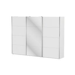 Ормар лизгачки, бело год со огледало 300х220, Цвита Некст
