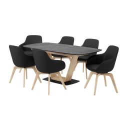Трпезариски сет, маса Ордос, 4 фиксни фотељи Ордос и 2 со вртење